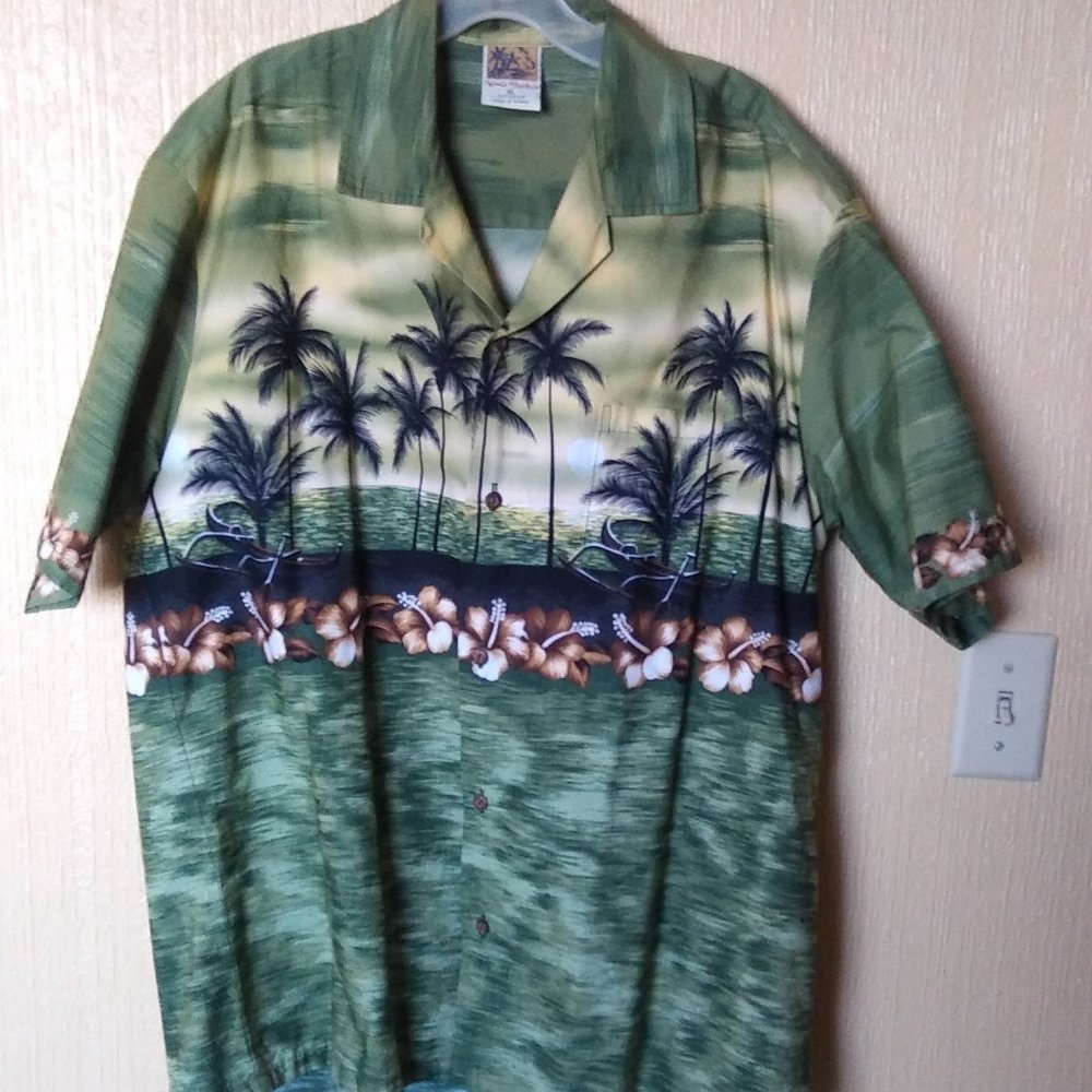 Hawaiian Shirt size XL Winnie Fashion 100% Cotton Tropical Vacation Party